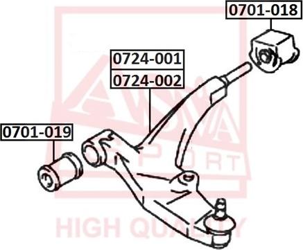 ASVA 0701-019 - Сайлентблок, рычаг подвески колеса avtokuzovplus.com.ua