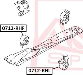 ASVA 0712-RHF - Подушка, підвіска двигуна autocars.com.ua