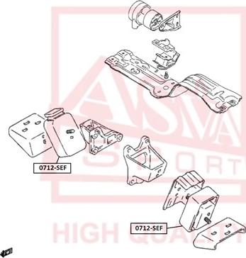 ASVA 0712-SEF - Подушка, підвіска двигуна autocars.com.ua