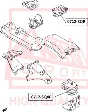 ASVA 0712-SQR - Подушка, підвіска двигуна autocars.com.ua