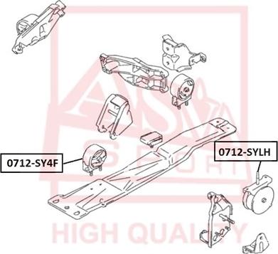 ASVA 0712-SY4F - Подушка, підвіска двигуна autocars.com.ua