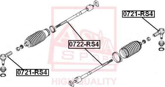 ASVA 0721-RS4 - Наконечник рулевой тяги, шарнир autodnr.net