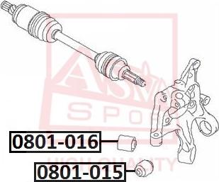 ASVA 0801-016 - Сайлентблок, рычаг подвески колеса avtokuzovplus.com.ua