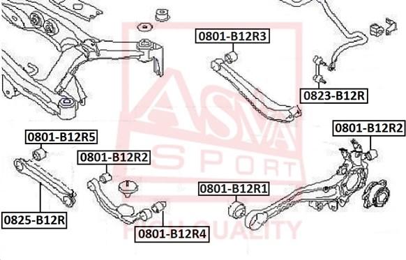 ASVA 0823-B12R - Тяга / стойка, стабилизатор avtokuzovplus.com.ua