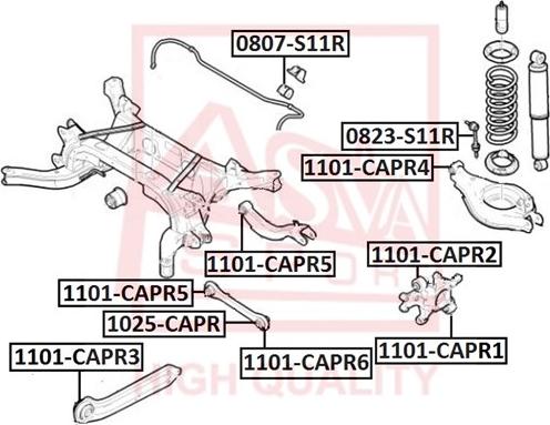 ASVA 1101-CAPR2 - Сайлентблок, рычаг подвески колеса autodnr.net