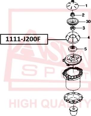 ASVA 1111-J200F - Опора стійки амортизатора, подушка autocars.com.ua