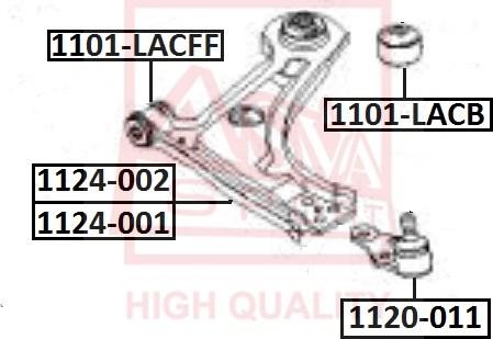 ASVA 1124-002 - Важіль незалежної підвіски колеса autocars.com.ua