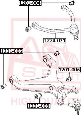 ASVA 1201-004 - Сайлентблок, важеля підвіски колеса autocars.com.ua