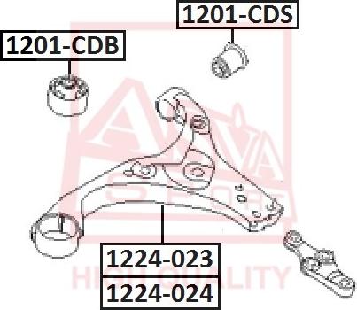 ASVA 1201-CDS - Сайлентблок, важеля підвіски колеса autocars.com.ua