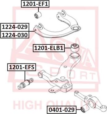 ASVA 1201-ELB1 - Сайлентблок, важеля підвіски колеса autocars.com.ua