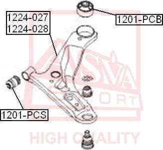 ASVA 1201-PCS - Сайлентблок, важеля підвіски колеса autocars.com.ua