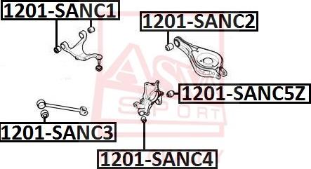 ASVA 1201-SANC2 - Сайлентблок, важеля підвіски колеса autocars.com.ua