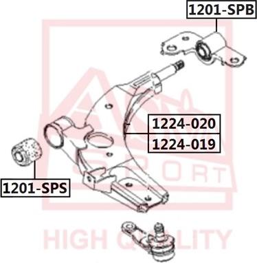 ASVA 1201-SPS - Сайлентблок, рычаг подвески колеса autodnr.net