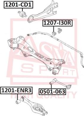 ASVA 1207-I30R - Втулка, стабілізатор autocars.com.ua