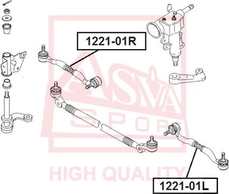 ASVA 1221-01R - Наконечник рулевой тяги, шарнир autodnr.net