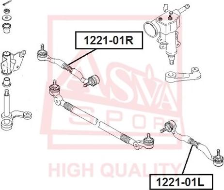 ASVA 1221-01R - Наконечник рульової тяги, кульовий шарнір autocars.com.ua