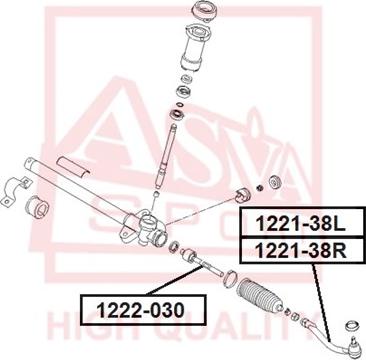 ASVA 1221-38R - Наконечник рулевой тяги, шарнир autodnr.net