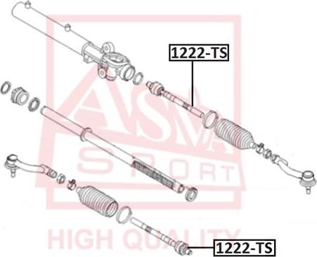 ASVA 1222-TS - Осьовий шарнір, рульова тяга autocars.com.ua