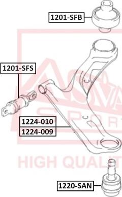 ASVA 1224-010 - Рычаг подвески колеса avtokuzovplus.com.ua