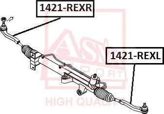 ASVA 1421-REXR - Наконечник рулевой тяги, шарнир avtokuzovplus.com.ua