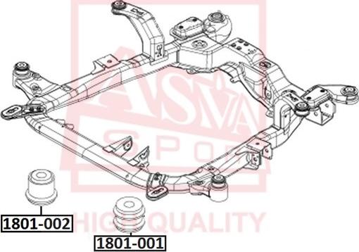 ASVA 1801-001 - Сайлентблок, важеля підвіски колеса autocars.com.ua