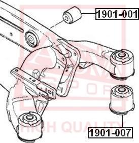 ASVA 1901-007 - Сайлентблок, важеля підвіски колеса autocars.com.ua