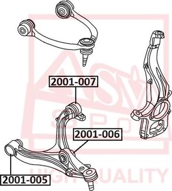 ASVA 2001-005 - Сайлентблок, важеля підвіски колеса autocars.com.ua