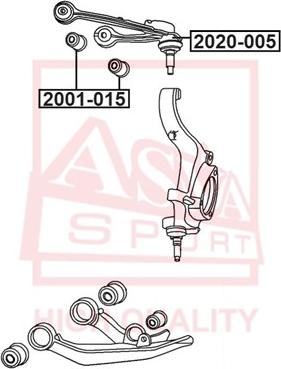 ASVA 2001-015 - Сайлентблок, важеля підвіски колеса autocars.com.ua