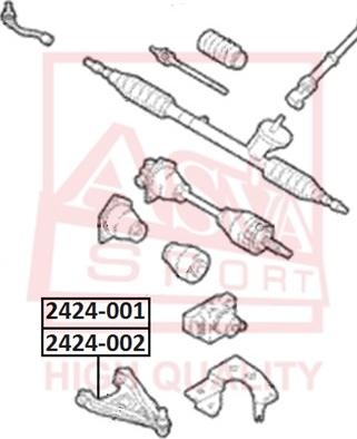 ASVA 2424-002 - Рычаг нижний левый RENAULT LOGAN SANDEROALMER G15RA autodnr.net