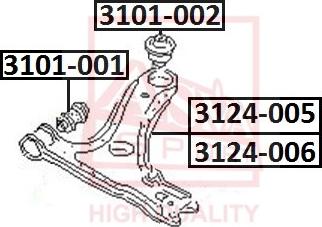 ASVA 3101-002 - Сайлентблок переднего рычага задний CHERY AMULET A15 2003- autodnr.net