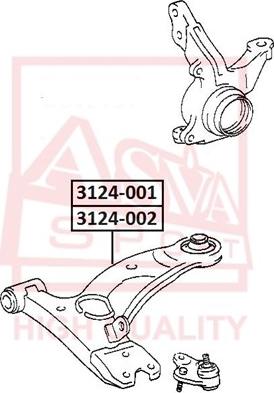 ASVA 3124-001 - Важіль незалежної підвіски колеса autocars.com.ua