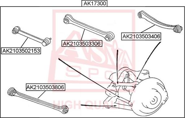 ASVA AK17300 - Комплектующее руля, подвеска колеса avtokuzovplus.com.ua