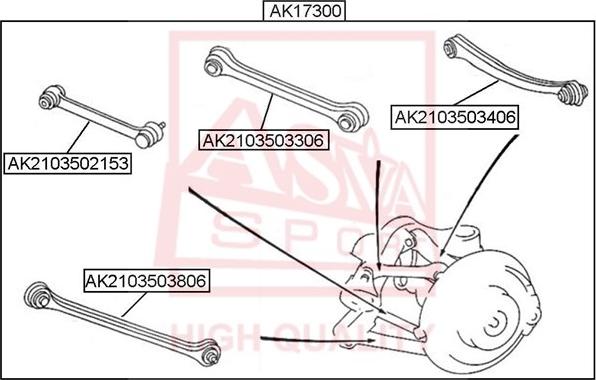 ASVA AK2103503306 - Рычаг подвески колеса avtokuzovplus.com.ua