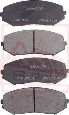 ASVA AKD-07102 - Тормозные колодки, дисковые, комплект avtokuzovplus.com.ua