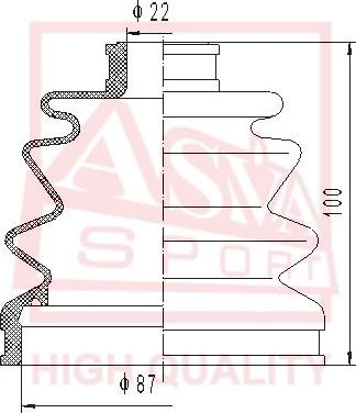 ASVA ASBT-2061 - Пыльник, приводной вал avtokuzovplus.com.ua