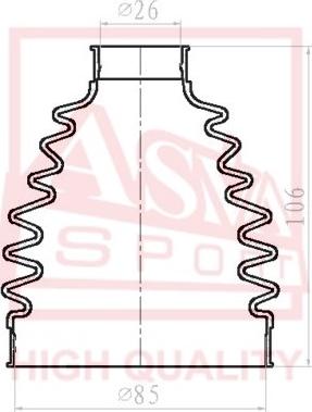 ASVA ASBT-CW5 - Пильник, приводний вал autocars.com.ua