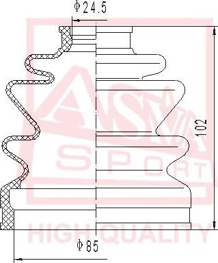 ASVA ASBT-INLNSF - Пильник, приводний вал autocars.com.ua