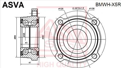 ASVA BMWH-X5R - Ступица колеса, поворотный кулак avtokuzovplus.com.ua