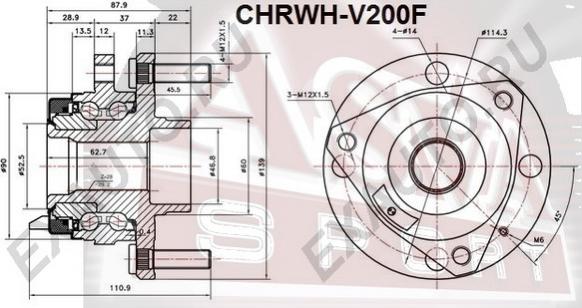 ASVA CHRWH-V200F - Маточина колеса autocars.com.ua