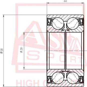 ASVA DAC28580044 - Подшипник ступицы колеса avtokuzovplus.com.ua