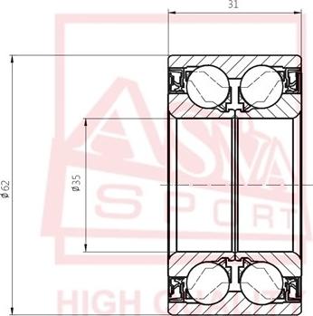 ASVA DAC35620031 - Подшипник ступицы колеса avtokuzovplus.com.ua