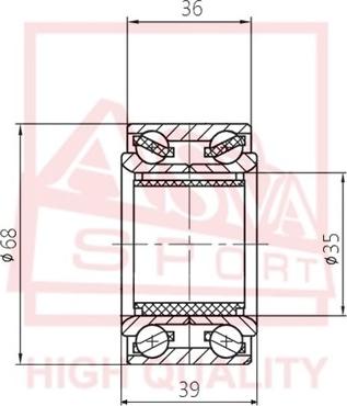 ASVA DAC35683936 - Підшипник ступиці колеса autocars.com.ua