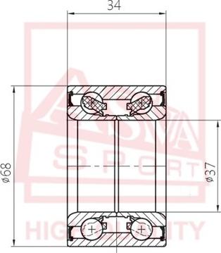 ASVA DAC37680034 - Подшипник ступицы колеса avtokuzovplus.com.ua