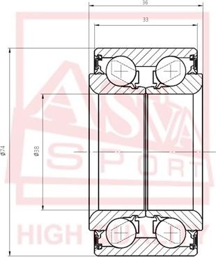 ASVA DAC38740033-36 - Подшипник ступицы колеса avtokuzovplus.com.ua