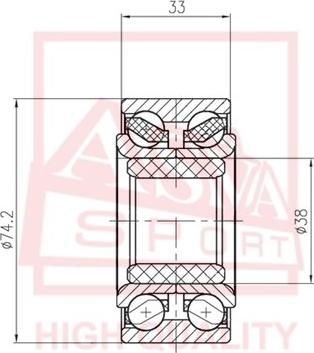 ASVA DAC38740036-33 - Подшипник ступицы колеса avtokuzovplus.com.ua