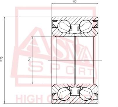 ASVA DAC42750060 - Подшипник ступицы колеса avtokuzovplus.com.ua