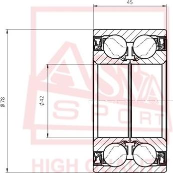 ASVA DAC42780045 - Підшипник ступиці колеса autocars.com.ua