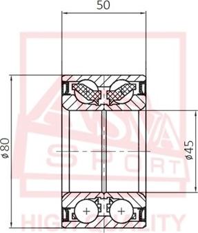 ASVA DAC45800050 - Подшипник ступицы колеса avtokuzovplus.com.ua