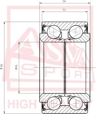 ASVA DAC45900051-54 - Подшипник ступицы колеса avtokuzovplus.com.ua