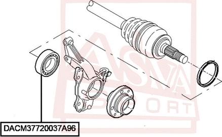 ASVA DACM37720037A96 - Підшипник ступиці колеса autocars.com.ua